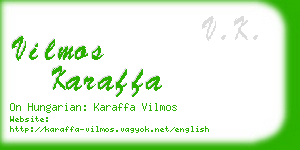 vilmos karaffa business card